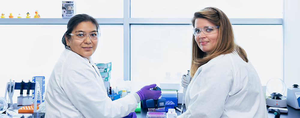 Two scientists in lab