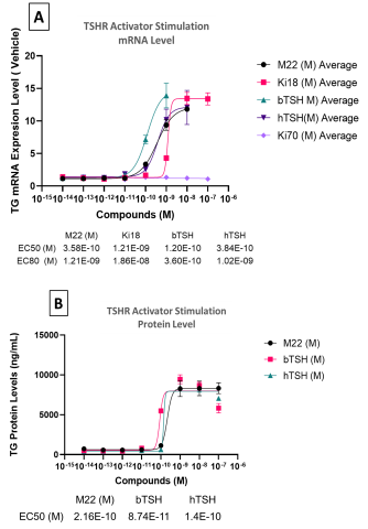 Figure 5. TG production in the presence of TSHR activators. 